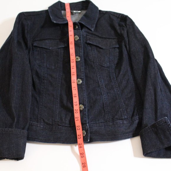 Talbots Dark Denim Jacket Size 12P - Picture 4 of 8